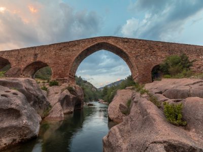 Medieval stone bridge, catalonia, Spain